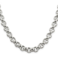 Sterling Silver 9.5mm Semi-Solid Rolo Chain with Anti-Tarnish Coating - 18 Inches by Lumare Gioia