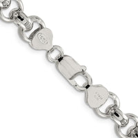 Sterling Silver 9.5mm Semi-Solid Rolo Chain with Anti-Tarnish Coating - 18 Inches by Lumare Gioia