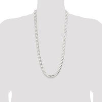Sterling Silver 9.75mm Concave Beveled Curb Chain - 30 Inch by Lumare Gioia