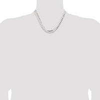 Sterling Silver 9.75mm Concave Beveled Curb Chain Necklace - 18 Inch Length by Lumare Gioia