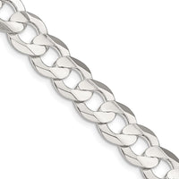 Sterling Silver 9.75mm Concave Beveled Curb Chain Necklace - 20 Inches by Lumare Gioia