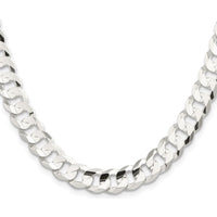 Sterling Silver 9.75mm Concave Beveled Curb Chain Necklace - 20 Inches by Lumare Gioia