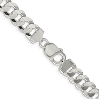 Sterling Silver 9.75mm Concave Beveled Curb Chain Necklace - 20 Inches by Lumare Gioia