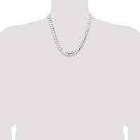 Sterling Silver 9.75mm Concave Beveled Curb Chain Necklace - 20 Inches by Lumare Gioia