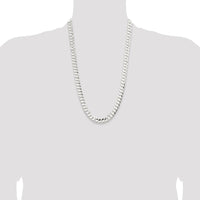 Sterling Silver 9.75mm Concave Beveled Curb Chain Necklace - 26 Inches by Lumare Gioia