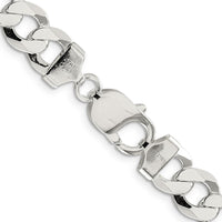 Sterling Silver 9.75mm Flat Curb Chain Necklace - 20" Length by Lumare Gioia