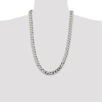 Sterling Silver 9.75mm Flat Curb Chain Necklace - 26 Inch, Polished Finish by Lumare Gioia