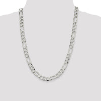 Sterling Silver 9.7mm Lightweight Flat Figaro Chain - 24 inches by Lumare Gioia