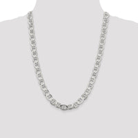 Sterling Silver 9.95mm Flat Anchor Chain Necklace - 24" with Lobster Clasp by Lumare Gioia