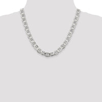 Sterling Silver 9.95mm Polished Flat Anchor Chain Necklace - 20 Inches by Lumare Gioia