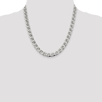 Sterling Silver 9mm Diamond-Cut Flat Anchor Curb Chain - 20 Inches by Lumare Gioia