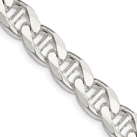 Sterling Silver 9mm Diamond-Cut Flat Anchor Curb Chain - 26 Inch Length by Lumare Gioia