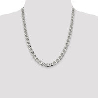 Sterling Silver 9mm Diamond-Cut Flat Anchor Curb Chain Necklace - 22 Inches by Lumare Gioia
