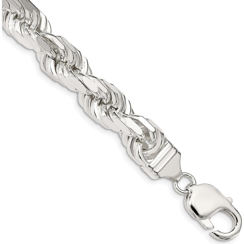 Sterling Silver 9mm Diamond-Cut Rope Anklet - 10 inches by Lumare Gioia