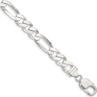 Sterling Silver 9mm Figaro Chain Bracelet with Polished Finish - 9 Inches in Length by Lumare Gioia