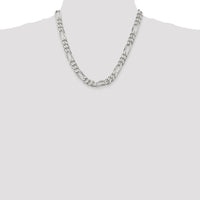 Sterling Silver 9mm Figaro Chain Necklace - 20 Inch by Lumare Gioia