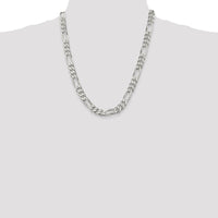 Sterling Silver 9mm Figaro Chain Necklace - 22" with Polished Finish and Lobster Clasp by Lumare Gioia