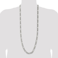 Sterling Silver 9mm Figaro Chain Necklace - 36 Inches Long by Lumare Gioia