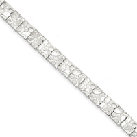 Sterling Silver 9mm Nugget Bracelet with Fold-Over Clasp - Polished Finish - 7" Length by Lumare Gioia