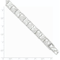 Sterling Silver 9mm Nugget Bracelet with Fold-Over Clasp - Polished Finish - 7" Length by Lumare Gioia
