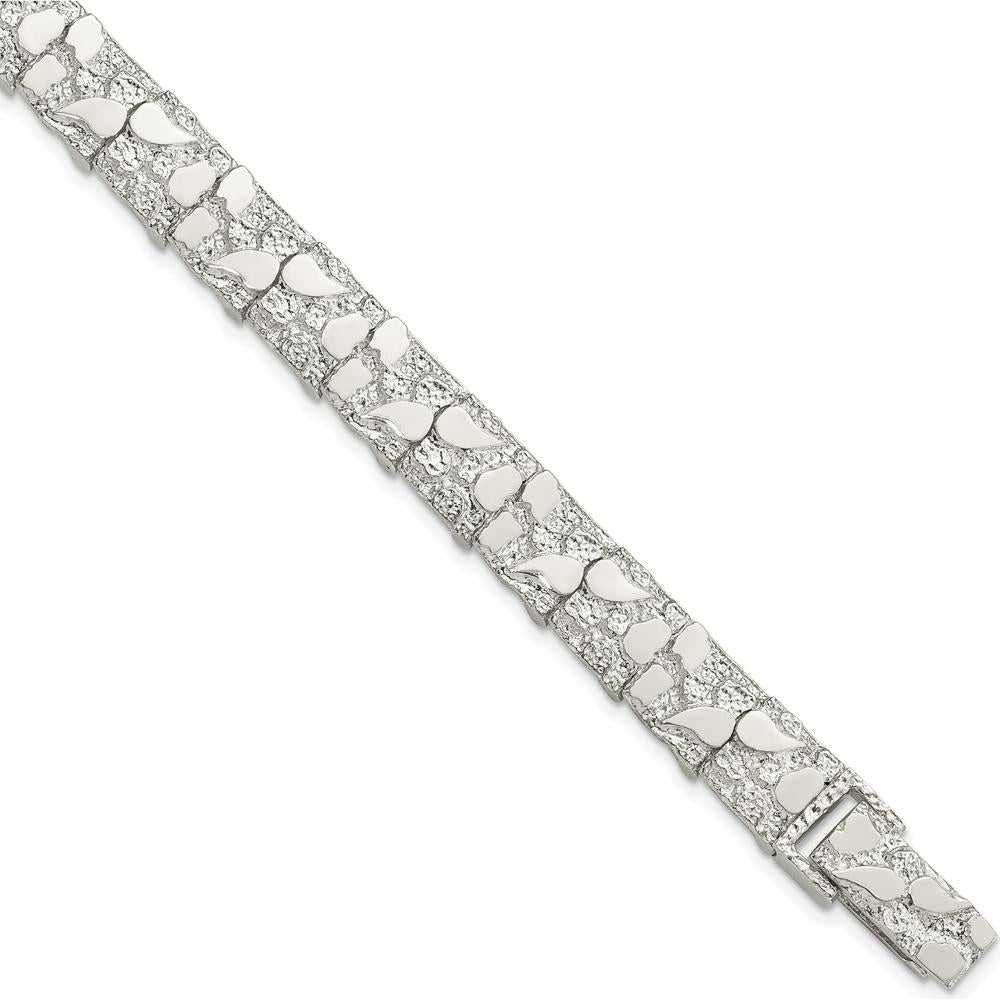 Sterling Silver 9mm Nugget Bracelet with Polished Finish - 8 Inches Long by Lumare Gioia