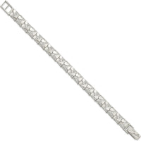 Sterling Silver 9mm Nugget Bracelet with Polished Finish - 8 Inches Long by Lumare Gioia