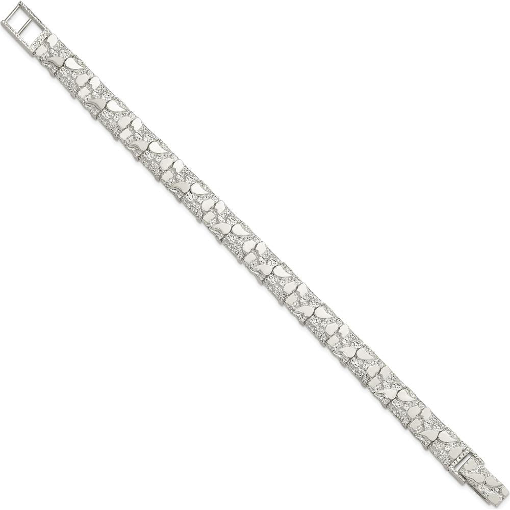 Sterling Silver 9mm Nugget Bracelet with Polished Finish - 8 Inches Long by Lumare Gioia