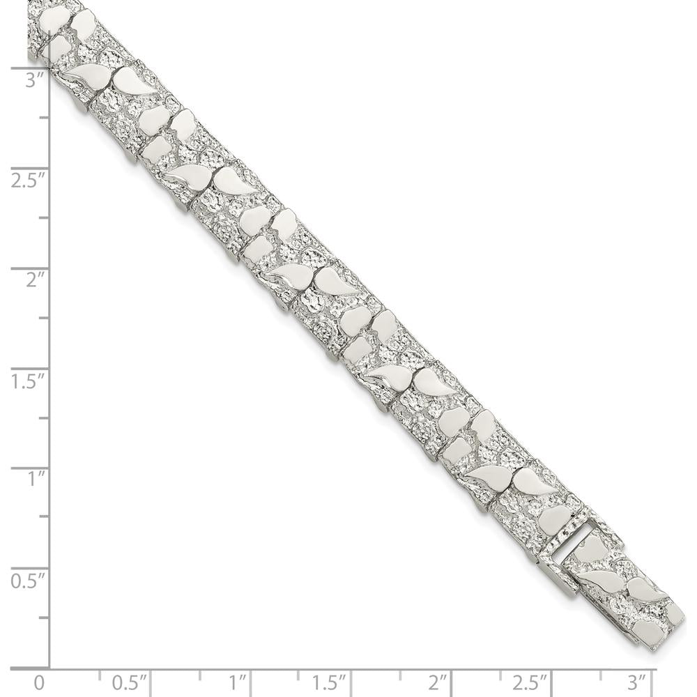 Sterling Silver 9mm Nugget Bracelet with Polished Finish - 8 Inches Long by Lumare Gioia