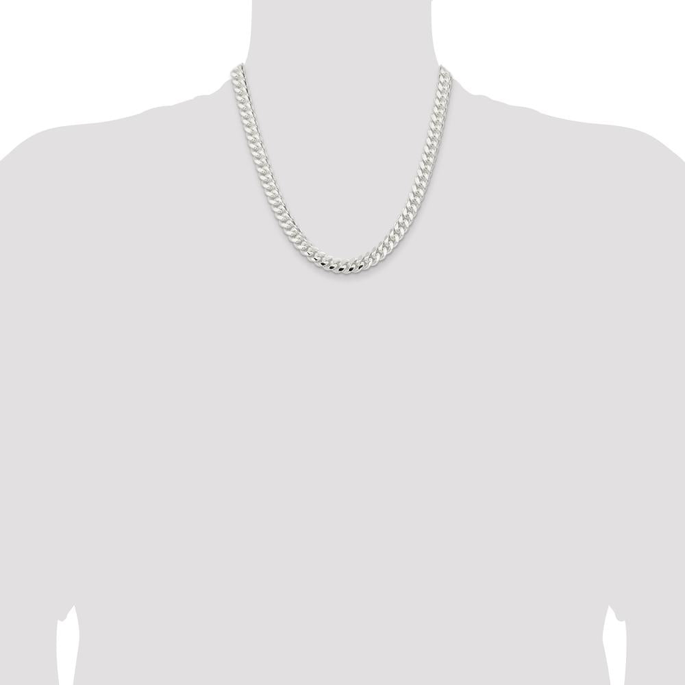 Sterling Silver 9mm Polished Domed Curb Chain 20 Inches by Lumare Gioia