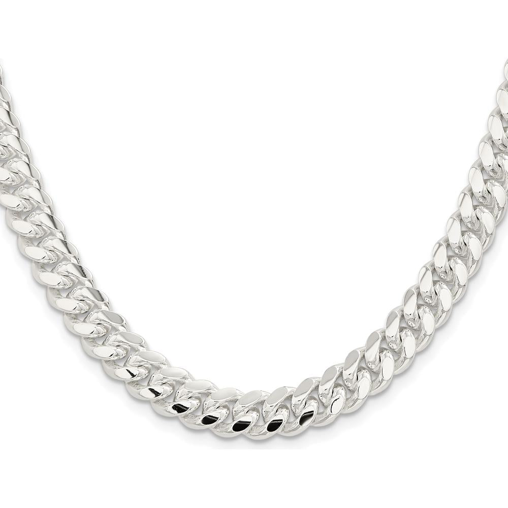 Sterling Silver 9mm Polished Domed Curb Chain - 26 Inch by Lumare Gioia