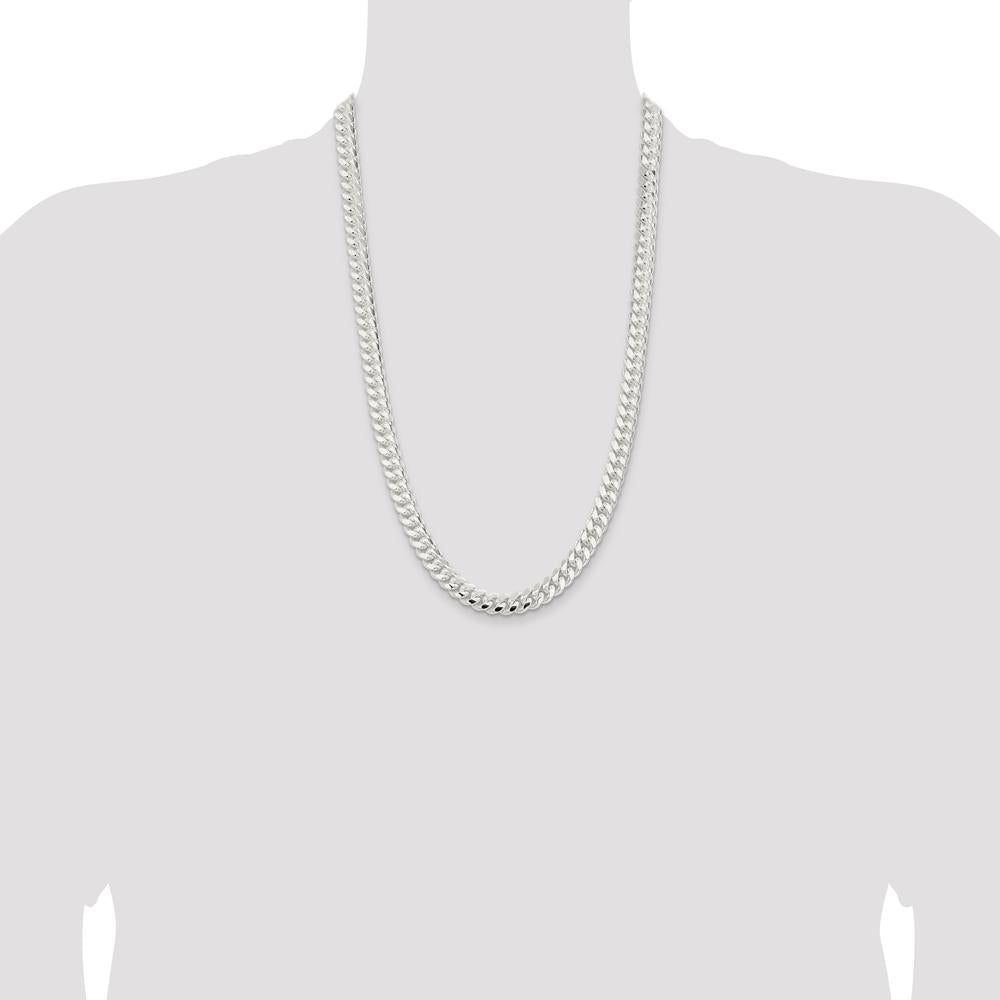 Sterling Silver 9mm Polished Domed Curb Chain - 26 Inch by Lumare Gioia