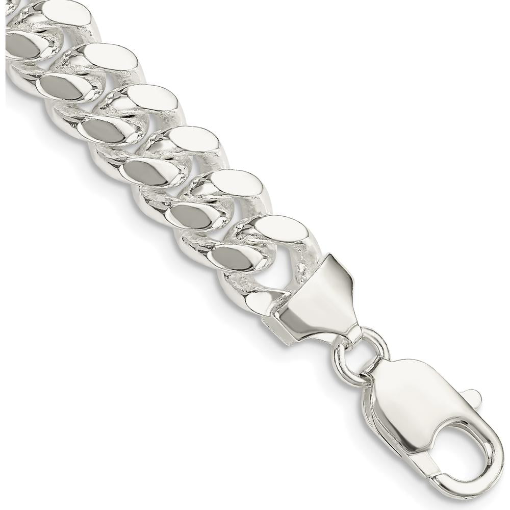 Sterling Silver 9mm Polished Domed Curb Chain Bracelet - 10 Inch Length by Lumare Gioia