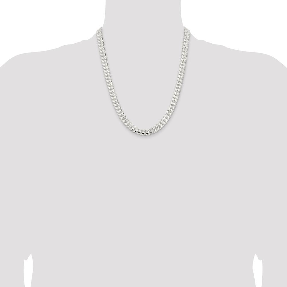Sterling Silver 9mm Polished Domed Curb Chain Necklace - 22 Inches by Lumare Gioia