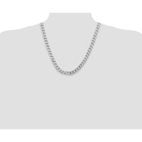 Sterling Silver 9mm Rhodium-Plated Curb Chain Necklace - 22 Inch by Lumare Gioia