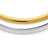 Sterling Silver and 14K Gold-Plated 6mm Reversible Omega Chain Necklace with 2-Inch Extender by 0