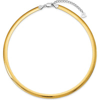Sterling Silver and 14K Gold-Plated 6mm Reversible Omega Chain Necklace with 2-Inch Extender by 0