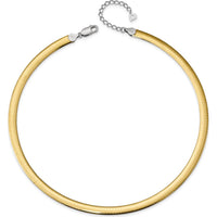Sterling Silver and 14K Gold-Plated 6mm Reversible Omega Chain Necklace with 2-Inch Extender by 0