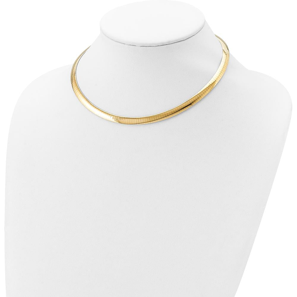 Sterling Silver and 14K Gold-Plated 6mm Reversible Omega Chain Necklace with 2-Inch Extender by 0