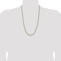 Sterling Silver and Vermeil 26" Diamond-Cut Rope Chain Necklace - 3.5mm Width by Lumare Gioia