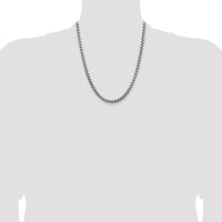 Sterling Silver Antiqued 22" 5.2mm Round Box Chain Necklace by Lumare Gioia