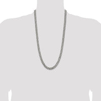 Sterling Silver Antiqued 28" 7.5mm Curb Chain Necklace by Lumare Gioia