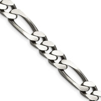 Sterling Silver Antiqued 28" 9mm Figaro Chain with Lobster Clasp by Lumare Gioia