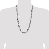 Sterling Silver Antiqued 28" 9mm Figaro Chain with Lobster Clasp by Lumare Gioia