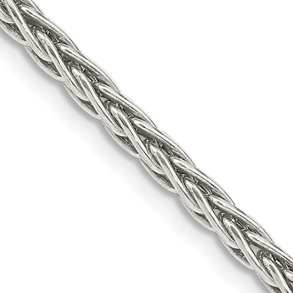 Sterling Silver Antiqued 3.25mm Solid Square Spiga Chain Necklace - 24 inches by Lumare Gioia
