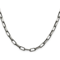 Sterling Silver Antiqued 4.8mm Elongated Open Link Chain - 26 Inches by Lumare Gioia