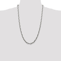 Sterling Silver Antiqued 4.8mm Elongated Open Link Chain - 26 Inches by Lumare Gioia