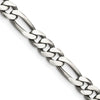 Sterling Silver Antiqued 5.5mm Figaro Chain Necklace - 26 Inches by Lumare Gioia