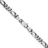 Sterling Silver Antiqued 5.5mm Figaro Chain Necklace - 26 Inches by Lumare Gioia