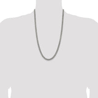 Sterling Silver Antiqued 6.0mm Curb Chain Necklace - 26 inches by Lumare Gioia