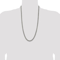 Sterling Silver Antiqued 6.0mm Curb Chain Necklace - 28 inches by Lumare Gioia